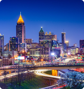 Atlanta skyline at night
