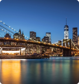 New York City skyline with Brooklyn Bridge